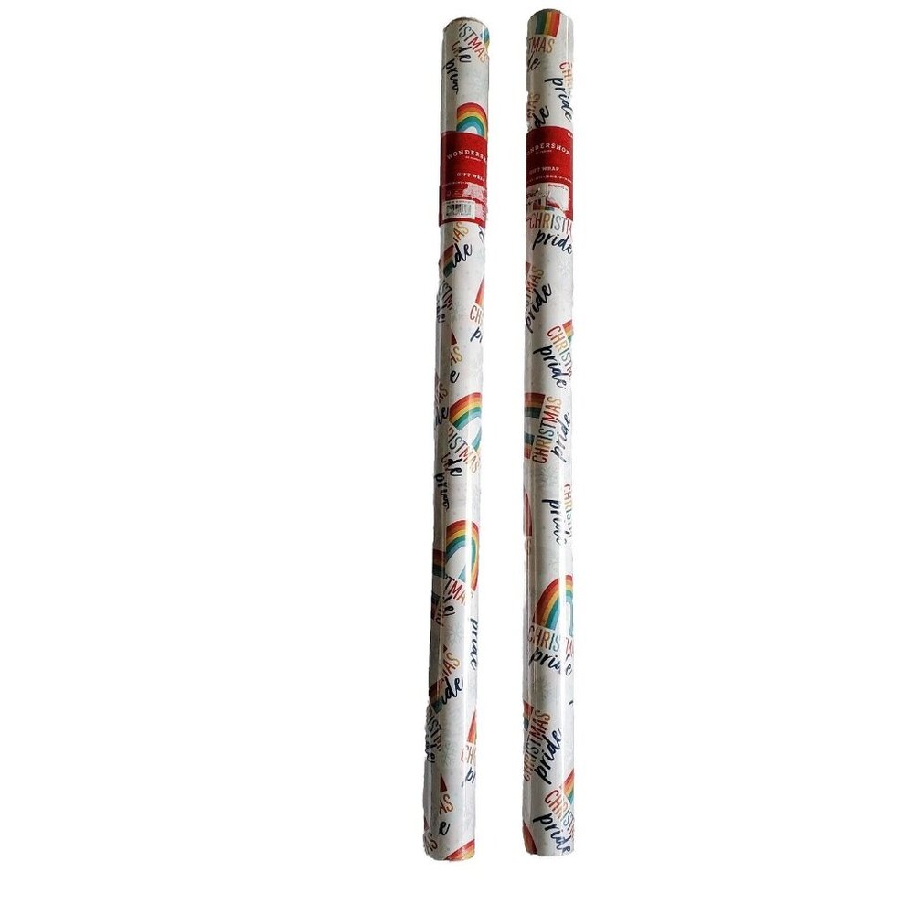 2 Rainbow Pride Gift Wrap Paper Rolls LGBTQ+IA Christmas sealed New 55x22x 30"